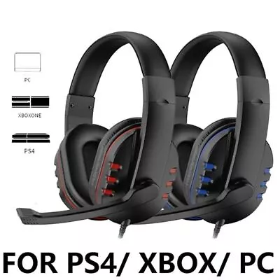Gaming Headset Headphone With Microphone Volume Wired For PS4 XBOX PC • $18.81