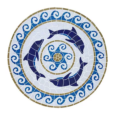 Dolphin Medallion Ceramic Swimming Pool Mosaic • $1952.32