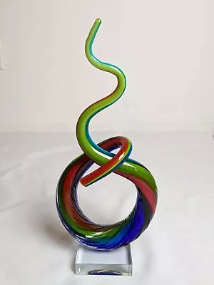 MURANO? Swirl Sculpture Abstract Love Knot Hand Blown Studio Glass • $39.99