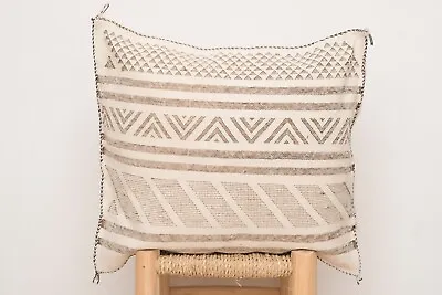 Off-white Moroccan Cactus Silk Pillow Sabra Cushion Boho Throw Pillow  No.442 • $80