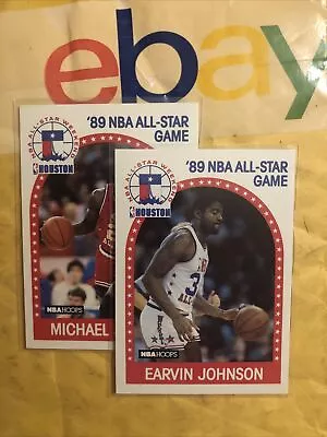 NBA Hoops 1989 Basketball Michael Jordan #21 Bulls And#166 Earvin Johnson Lakers • $6.99