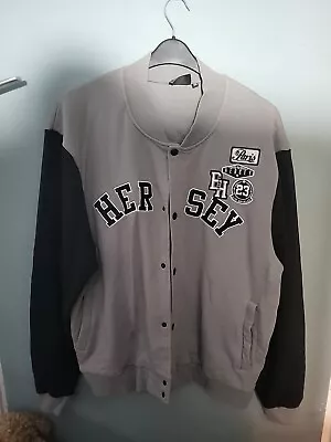 Beck And Hersey XXL 2XL Grey Black Baseball Jacket (424/87) • £15