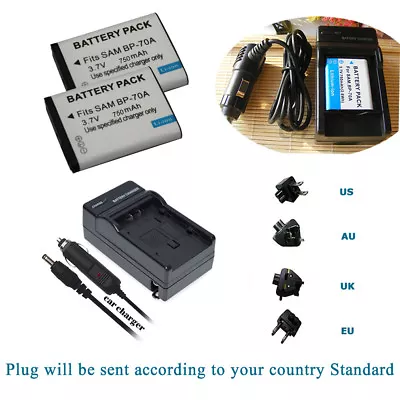 2 PACK Battery +Charger FOR BP-70A Samsung ES65 ES67 ES70 ES71 ES73 ES74 CAMERA • £17.99