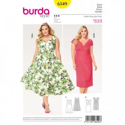 £13.74 • Buy Free UK P&P - Burda Ladies Plus Size Sewing Pattern 6549 Dresses (Burda-6...