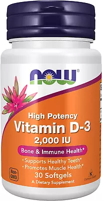 Supplements Vitamin D-3 2000 IU High Potency Structural Support* 30 Softgel • $3.76