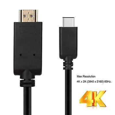 $12.34 • Buy USB Type C To HDMI 4K@60Hz Supported Adapter/VGA M/F Cable For Macbook New 2018