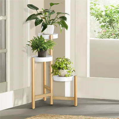 3/4 Tier Tall Plant Stand Bamboo Corner Plant Shelf Flower Stand Indoor Outdoor • $59.90