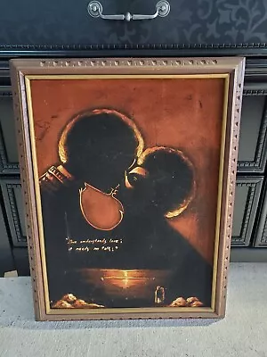 Vintage Black Velvet Painting 1970s African American Original Art Love • $149.95