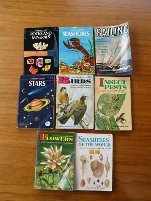 $18 • Buy Lot Of 8 Golden Guide Books Flowers, Insects, Stars, Seashells, Sailing, Rocks