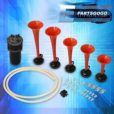 Dukes Of Hazzard 5 Loud Car Air Horn Trumpets Musical Sound Kit 125db Compressor • $32.99