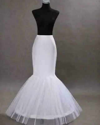 New White 1 Hoop Fishtail Mermaid Skirt Wedding Dress Crinoline Petticoat 2020  • £15.65