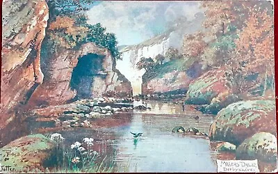 EARLY 1900's COLOUR PRINT PC Of MILLERS DALE DERBYSHIRE UNPOSTED  • £1.95
