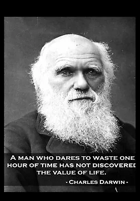 Charles Darwin A Man INSPIRATIONAL MOTIVATIONAL QUOTE Poster Wall Picture A4 + • £4.99