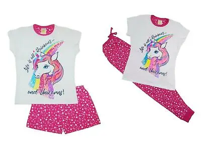 Girls Unicorn Pyjamas Nightwear Long Sleeve 100% Cotton 8 Years To Teenager • £7.49