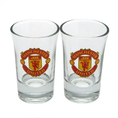 Manchester United FC 2pk Shot Glass Set Christmas And Birthday Gift Ideas Fan • £13.99