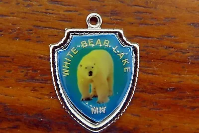 Vintage Sterling Silver WHITE BEAR LAKE MINNESOTA STATE SHIELD Charm 22-48 • $16.95