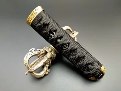 Gm09 Japanese Sword Hilt Edge Head Menuki With Mekugi For Iaido Dagger Leng • $67.57