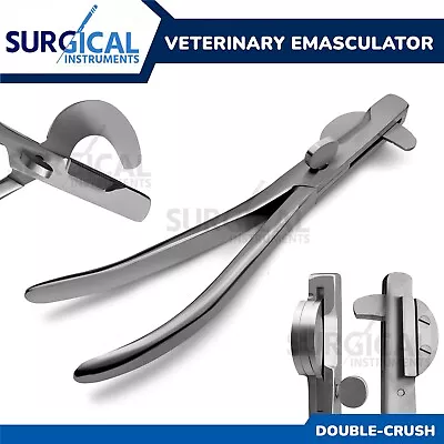 White Emasculator Castration Veterinary Surgical 12  Double Crush German Grade • $34.99