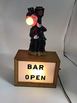 Drunk On Light Pole Vintage  Bar Open  Sign. Charlie Chaplin • $100