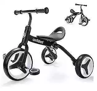  3 In 1 Tricycle For Toddler Age 2-5 Folding Toddler Bike& Toddler Black-mz • $107.64