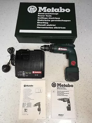 METABO 9.6v CORDLESS DRILL SCREW DRIVER (DEAD BATTERY) WITH METAL CASE & CHARGER • £24.99