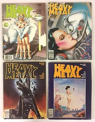 HEAVY METAL MAGAZINE 1980 Lot Of 4: March April May Aug. +Coverless Bonus • $20