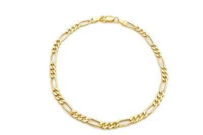 10k Yellow Gold Figaro Link Bracelet 7  • £128.49