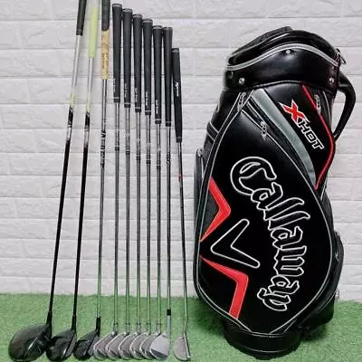 Callaway Golf Club Set X2HOT 10 Pieces Men's Right New Caddy Bag Japan Used • $1249.34