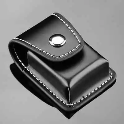 Leather Zippo Lighter Case Holder Belt Pouch Black Snap Closure • $4.99