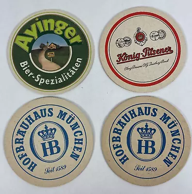 Vintage Lot Of 4 German Beer Coasters Ayinger Konig HofBrauhaus • $9.68