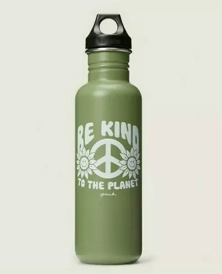 VICTORIA SECRET PINK Green Klean Kanteen Water Bottle Be Kind To The Planet 27oz • $10.99