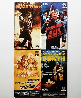 Death Wish / 4 / Death Hunt / Messenger VHS Lot Of 4 Charles Bronson 80s Action • $17.99