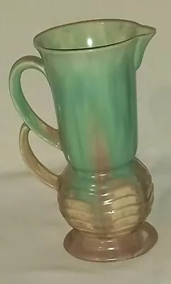 Vintage Falcon Ware Vase- Jug  Art Deco Green And Brown Glazes • £10.99