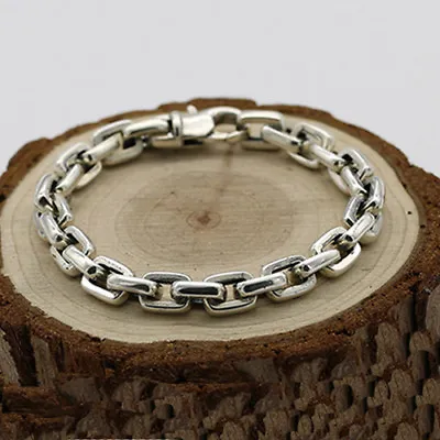 Men‘s 925 Sterling Silver Bracelet  Link Classical Chain Loop Jewelry 6.3 - 8.7  • $68.99