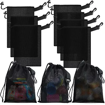 10 PCS With Clips Mesh Drawstring Bags Portable Nylon Storage Bags For ToyS... • $18.76