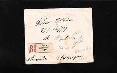 $15 • Buy Hungary Registered Vaja 1921  Pontiac Michigan NY Registry Single Frank Cover ^