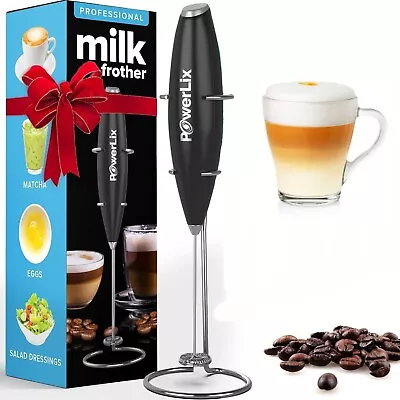 Milk Frother Handheld Whisk - Electric Milk Frother Foamer With Stainless Steel  • £8.99