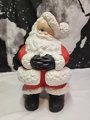 Vintage Atlantic Mold Ceramic Winking Santa Hand Painted Large 15 Inch • $54.99