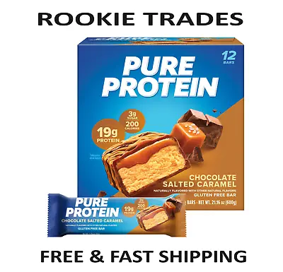 Pure Protein Bars Chocolate Salted Caramel 19g Protein Gluten Free 1.76 Oz • $14.84