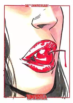 Vampirella 50th Anniversary Sketch Card By Fabio Ramacci ???? • $25