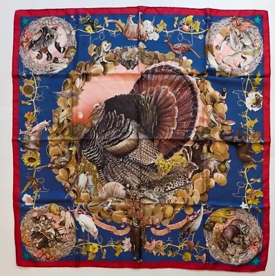 Hermes Silk Scarf 35  Faune Et Flore Du Texas Wildlife Carre 90 GRAIL • $234.50