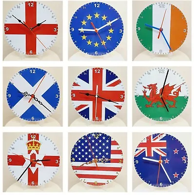 Your Country's Flag On A Quartz Clock Approx 200mm Choice Of 200+ Countries  • £17.99