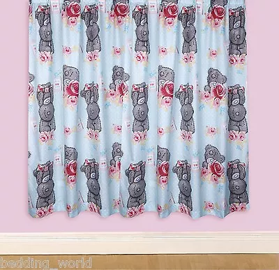 £15.94 • Buy 66 X72  CURTAINS TATTY TEDDY SCRUMPTIOUS POLKA DOTS DUCKEGG BLUE PINK GREY BEAR
