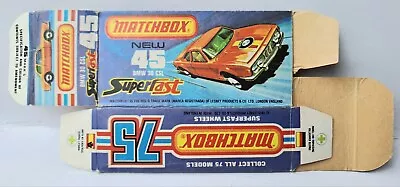 MATCHBOX LESNEY VINTAGE No.45 BMW 3.0 CSL EMPTY ORIGINAL BOX ONLY EXCELLENT • £19.75