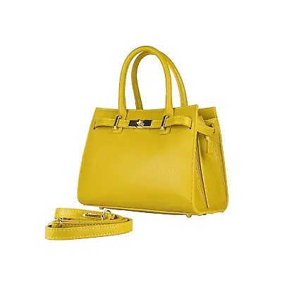 RB1016AR | |Mustard Color Women's Italian Handbag In Genuine Leather • $201.07