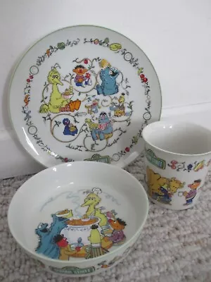 Gorham 1976 Muppets Sesame Street Cup Plate Bowl 3 Pc Set • $49.99