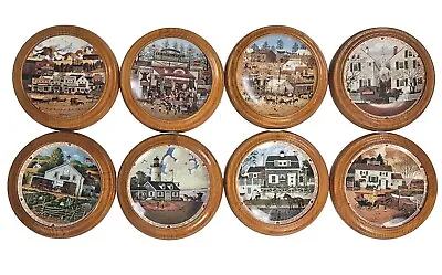 Charles Wysocki Collection Plates Lot Of 8 + Van Hygan & Smythe Wooden Frames  • $119.99