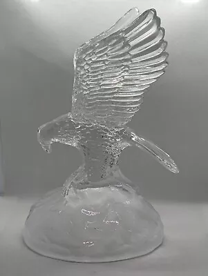 Crystal Flying Eagle Figurine France Cristal D'Arques 24% Lead Frosted Base 7  • $24.99