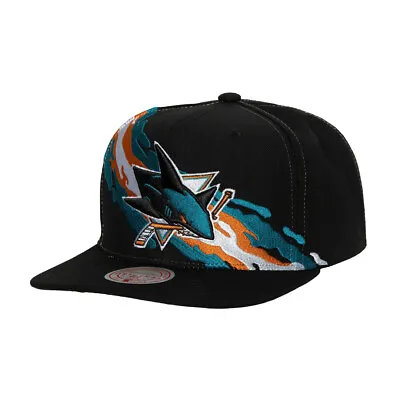 Mitchell & Ness San Jose Sharks  Vintage Paintbrush  Snapback Hat (Black) Cap • $44.99