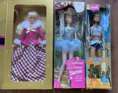 $49.95 • Buy 2003 Barbie Cali Girl Teresa  1996 Winter Rhapsody Barbie 1998 Ballerina Dreams